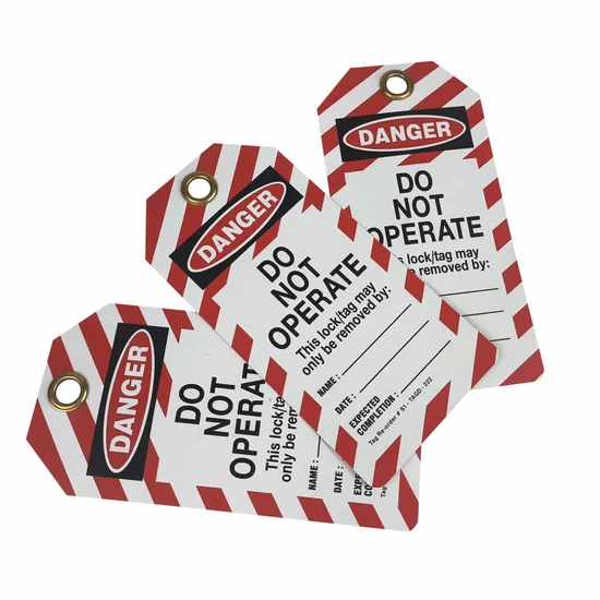 Custom Design Plastic Safety Tag Warning Lockout Tag