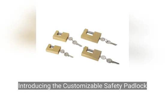 Rectangular Padlock Customizable Safety Padlock with Key Unlock and Two Keys