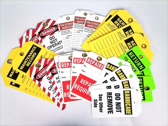 Polyester Lockout Tagout Tags Laminated Ladder Inspection Tags Status Tags