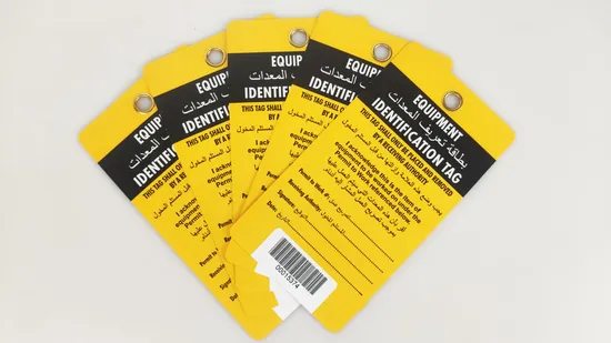 Durable PVC Caution Lockout Tags with Eyelet Safety Tag 