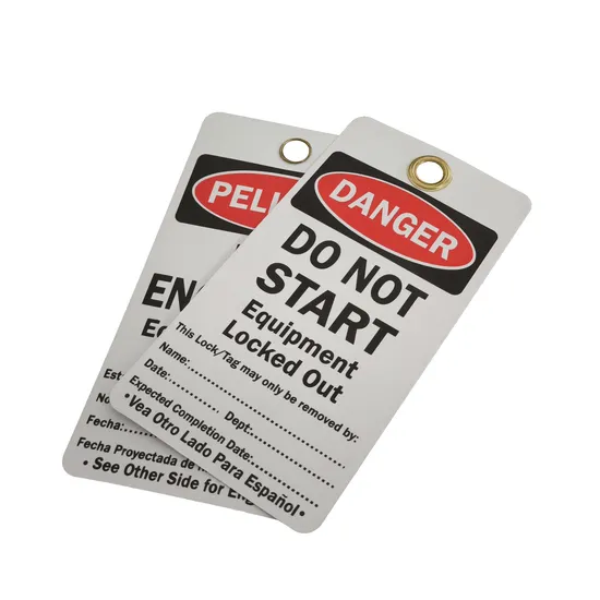 Plastic Tag PVC Waterproof Double Side Printing Lockout Safety Tag 