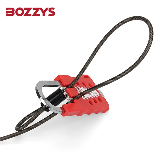 Bozzys Red Plastic Cable Lockout with 1.8m Stainless Steel Cable 