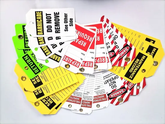 Custom PVC Vinyl Lockout Tagout Tags Danger out of Service Equipment Station Noted Tag 