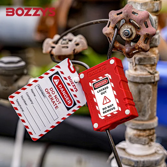 Bozzys Adjustable Lockout Safety Cable Padlock with 0.8m Plastic