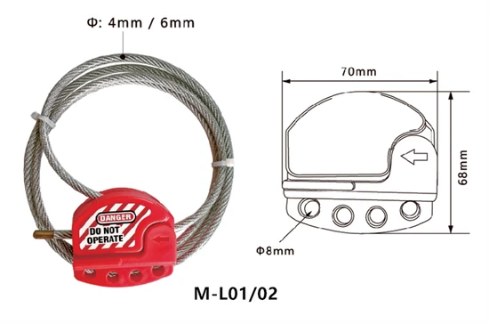 Adjustable Cable Safety Industrial Locks Lockout Stainless Steel Lockout Devices 