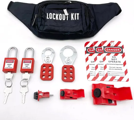 Plastic Lockout/Tagout Kits for Electrical Safety and Energy Isolation 