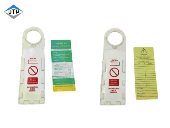 High Quality Warning Tag Customized ABS Scaffolding Lockout Plastic Scaffold Safety Inspection Tag with Holder 